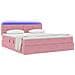 Letto con contenitore e LED con led Rosa 160 x 200 cm Velluto - Foto miniatura 3