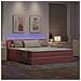 Letto con contenitore e LED con led Rosa 160 x 200 cm Velluto - Foto miniatura 5