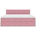 Letto con contenitore e LED con led Rosa 160 x 200 cm Velluto - Foto miniatura 8