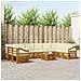 Set divani 11 pcs Naturale e Crema Legno di Acacia Massello - Foto miniatura 2