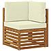 Set divani 11 pcs Naturale e Crema Legno di Acacia Massello - Foto miniatura 6