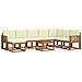 Set di divani da esterno con cuscino 9 pcs Naturale e Crema - Foto miniatura 1