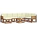 Set di divani da esterno con cuscino 9 pcs Naturale e Crema - Foto miniatura 3
