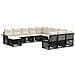 Set Divano da Giardino 12 pcs Nero e Bianco Crema polyrattan - Foto miniatura 1