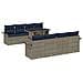 Set Divano da Giardino 9 pcs Grigio Rattan in Polipropilene - Foto miniatura 1