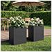 Vaso da giardino 2 pz Nero 40 x 30 x 50 cm - Foto miniatura 2