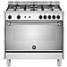 Cucina a Gas AMN965GXV 5 Fuochi a Gas Forno a Gas Ventilato Classe A+ Dimensioni 90 x 60 cm Colore Inox Serie Americana - Foto miniatura 1