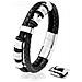 Bracciale in Pelle da Uomo ""Spirit"" 23cm Argento - Foto miniatura 1