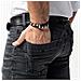 Bracciale in Pelle da Uomo ""Spirit"" 23cm Argento - Foto miniatura 4