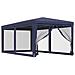 Tenda Per Feste Con 6 Pareti Laterali In Rete Blu 3x6 M Hdpe - Foto miniatura 2