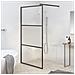 Parete Doccia Walk In 100x195cm Vetro Semi Smerigliato Esg Nero - Foto miniatura 1