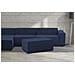 Pouf Antonella, Pouf Da Salotto, 100% Made In Italy, Poltroncina Relax In Tessuto Imbottito, Cm 100x70h43, Blu - Foto miniatura 1