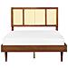 Letto Con Led Rattan Auray 140 X 200 Cm Marrone - Foto miniatura 2
