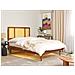 Letto Con Led Rattan Auray 140 X 200 Cm Marrone - Foto miniatura 1