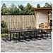 Set Da Pranzo Da Giardino 17 Pz Nero In Polyrattan - Foto miniatura 8
