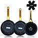 Briebe Gold Titanium Set 3 Padelle Antiaderenti Induzione Titanio 20-24-28cm, Alluminio Forgiato  Nero - Foto miniatura 1