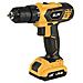 Trapano Avvitatore a Batteria 12V 1.5Ah Coppia 28 Nm 2 Velocità 1500 giri /min con LED e Mandrino Autoserrante Giallo Nero - Foto miniatura 1