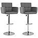 Lusso Casadino -  Sgabelli Da Bar 2 Pz Grigi In Similpelle - Foto miniatura 2