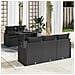 Set Divani Giardino  6 Pezzi con Cuscini Nero Poly Rattan, Divano Giardino 2 Posti  con Ripostiglio e Cuscini Nero Poly Rattan - Foto miniatura 2