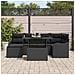 Set Divano da Giardino  da 7 Pezzi con Cuscini in Polyrattan Nero, Divano da Giardino  a 2 posti con Cuscini in Polyrattan Nero - Foto miniatura 3