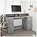 Scrivania con Luci LED Grigio Cemento 140x55x91 cm Multistrato - Foto miniatura 4