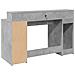 Scrivania con Luci LED Grigio Cemento 140x55x91 cm Multistrato - Foto miniatura 8