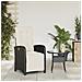 Sedia Reclinabile da Giardino con Poggiapiedi Nera Polyrattan - Foto miniatura 3
