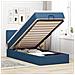 Pouf Letto con Materasso e LED Blu 100x200 cm in Tessuto - Foto miniatura 2