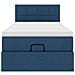 Pouf Letto con Materasso e LED Blu 100x200 cm in Tessuto - Foto miniatura 8
