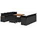 Set Divano da Giardino con cuscino 11 pcs Nero Poly Rattan - Foto miniatura 1