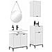 Set di mobili per il bagno con cassetto 3 pcs Bianco lucido - Foto miniatura 3