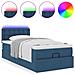 Struttura Letto Pouf con Materasso Blu 80x200 cm in Tessuto - Foto miniatura 4