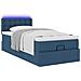 Struttura Letto Pouf con Materasso Blu 80x200 cm in Tessuto - Foto miniatura 5