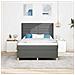 Letto a molle con materasso Grigio scuro 140 x 200 cm Tessuto - Foto miniatura 3