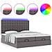 Pouf Letto con Materassi e LED Grigio 160x200cm Similpelle - Foto miniatura 5