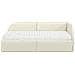 Struttura Letto Angolare con Materasso 2 pcs Crema Velluto - Foto miniatura 5