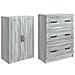 Set di armadi 2 pcs Sonoma grigio 66 x 34,5 x 87 cm - Foto miniatura 3