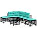 Set divano angolare da giardino a 3 pz con Cuscini in Polyrattan Nero - Foto miniatura 1