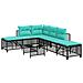 Set divano angolare da giardino a 3 pz con Cuscini in Polyrattan Nero - Foto miniatura 2