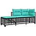 Set divano angolare da giardino a 3 pz con Cuscini in Polyrattan Nero - Foto miniatura 4