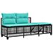 Set divano angolare da giardino a 3 pz con Cuscini in Polyrattan Nero - Foto miniatura 6
