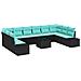 Set Divano da Giardino 11 pz Nero polyrattan - Foto miniatura 1
