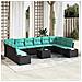 Set Divano da Giardino 11 pz Nero polyrattan - Foto miniatura 5