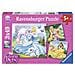 Puzzle Belle Cenerentola e Rapunzel 3 x 49 pz 18 x 18 cm 9346 - Foto miniatura 1