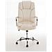 Sedia Ufficio Xanthos XXL in Similpelle - Poltrona Ergonomica Carico Max 210 kg - Sedia Studio Imbottita E Regolabile - Poltrona Pc Rinforzata Crema - Foto miniatura 3