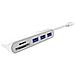 Premiumcord Usb Hubc 3 Porta Usb 3.0 + Lettore Di Schede Sdalloggiamento In Alluminio5 Gbpssuperspeed ? ? usb 3.1 Tipo Ccolore Biancolunghezza 20 Centimetri - Foto miniatura 1