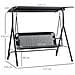 Dondolo da Giardino 2 Posti con Tettuccio Regolabile in Metallo e Texteline 172x110x155 cm Nero - Foto miniatura 3