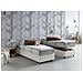 Letto contenitore Singolo Silvia Sommier, Made in Italy, Letto con rivestimento in tessuto, Apertura frontale, con materasso cm 90x190 incluso, Bianco - Foto miniatura 1