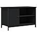 Mobile Porta Tv Nero 80x40x50 Cm In Legno Multistrato - Foto miniatura 2
