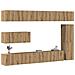 Set Mobile Tv 7 Pz Montato A Parete Rovere In Legno Multistrato - Foto miniatura 1